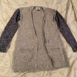 Navy blue and grey Old Navy cardigan (size 10-12)
